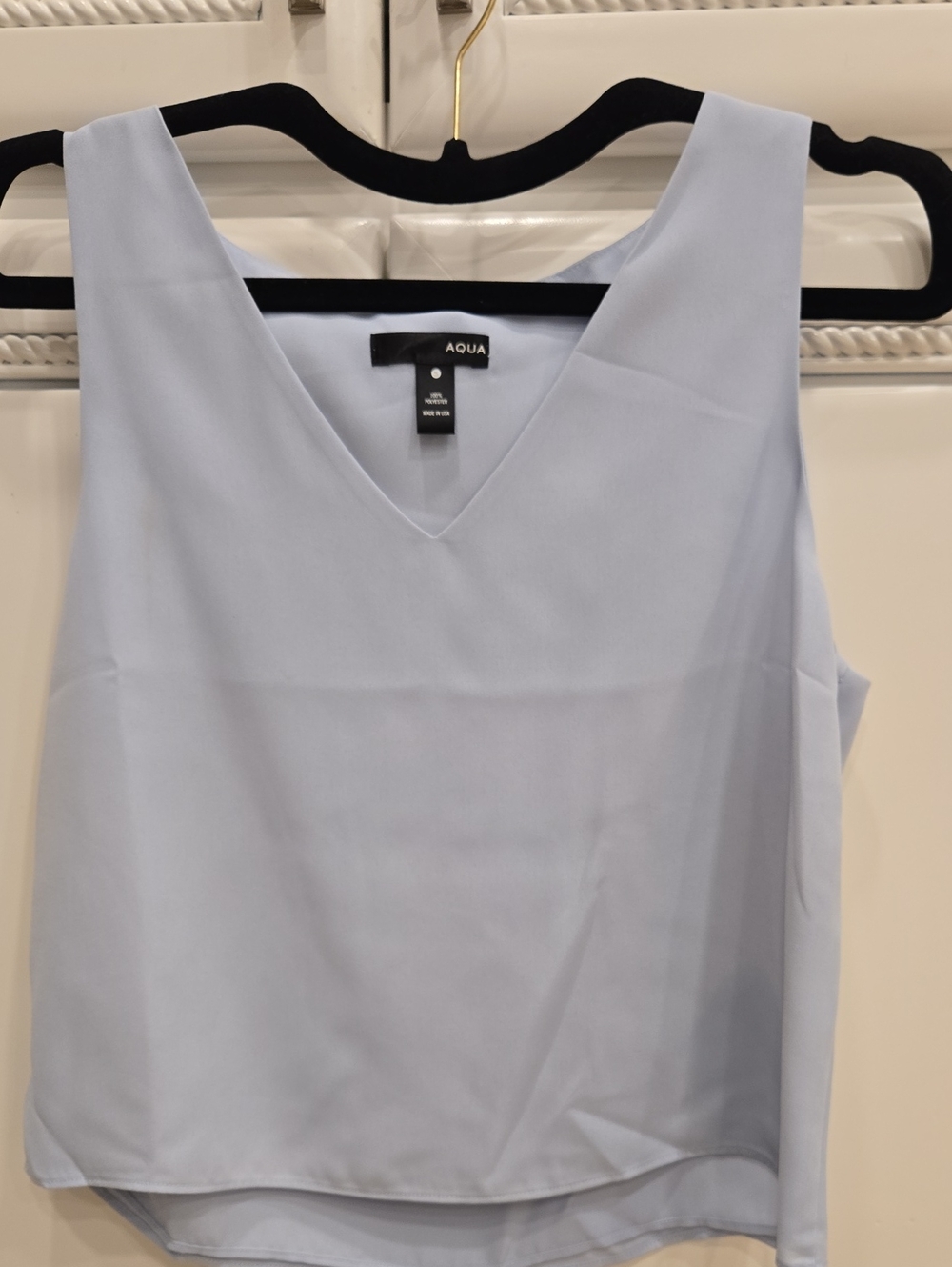 Aqua Light Blue V-Neck Sleeveless Camisole